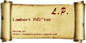 Lambert Péter névjegykártya
