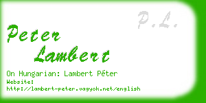 peter lambert business card