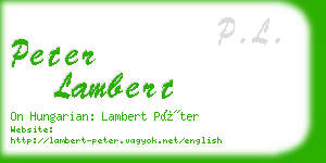 peter lambert business card